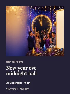 New Year Eve midnight ball poster template · Gallery editorial