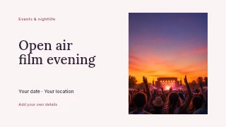 Open air film evening youtube thumbnail template · Horizontal photo dialogue
