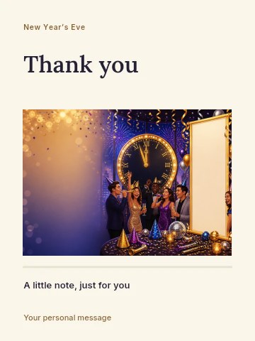 New Year’s Eve winter retreat greeting card template