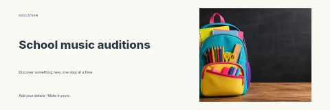 School music auditions banner template