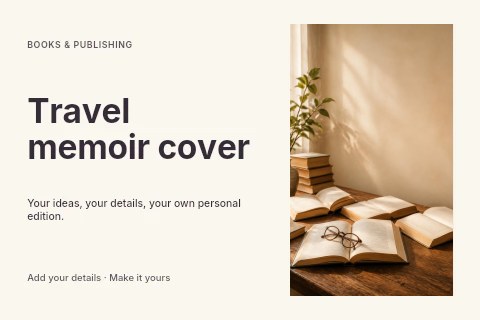 Travel memoir cover postcard template