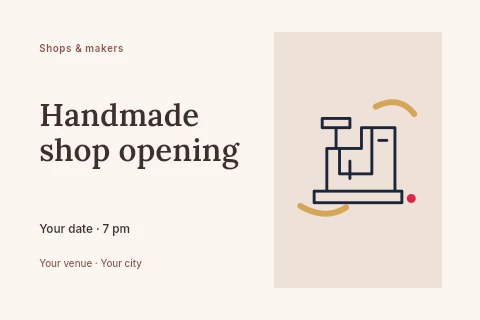 Maker sewing machine · Duotone in Handmade shop opening postcard template