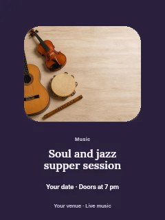 Soul and jazz supper session poster template · Picture window