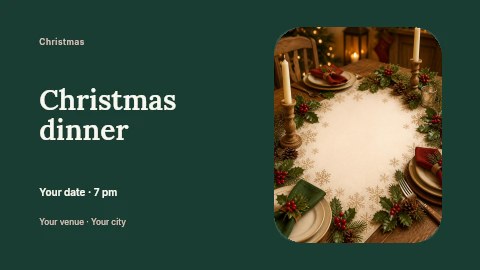 Christmas dinner banner template
