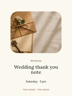 Wedding thank you note invitation template · Picture window