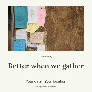 Community photo invitation social media post template · Quiet photo gallery