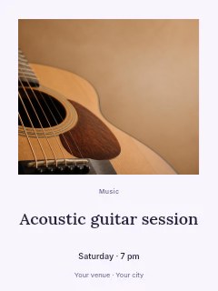 Acoustic guitar session invitation template · Quiet photo gallery