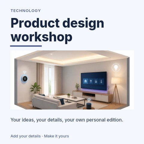 Product design workshop social media post template