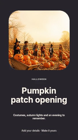 Pumpkin patch opening instagram story template