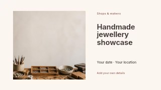 Handmade jewellery showcase presentation cover template · Horizontal photo dialogue