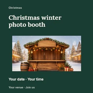 Christmas winter photo booth social media post template · Modern programme