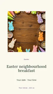 Easter neighbourhood breakfast instagram story template · Picture window