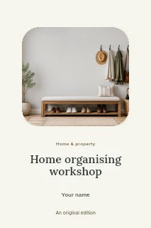 Home organising workshop book cover template · Picture window