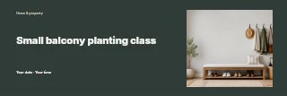 Small balcony planting class banner template · Horizontal photo dialogue