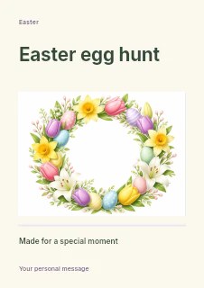 Easter egg hunt flyer template · Title & photograph