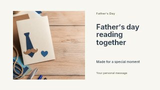 Father’s Day reading together presentation cover template · Horizontal photo dialogue