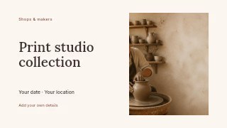 Print studio collection presentation cover template · Horizontal photo dialogue