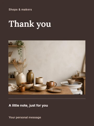 Pottery studio showcase greeting card template