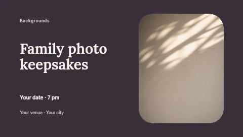 Family photo keepsakes presentation cover template