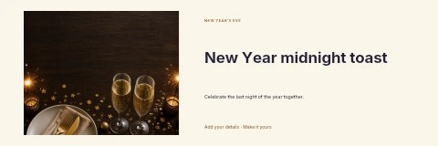 New Year midnight toast banner template