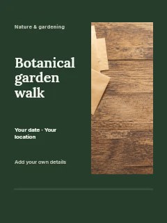 Botanical garden walk poster template · Split portrait