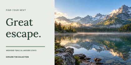 The Alpine Escape · Editorial banner template