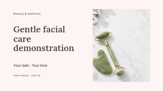 Jade Roller and Gua Sha Facial Tools in Gentle facial care demonstration youtube thumbnail · Horizontal photo dialogue