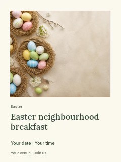 Easter neighbourhood breakfast poster template · Gallery editorial