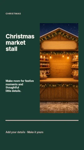 Christmas market stall instagram story template