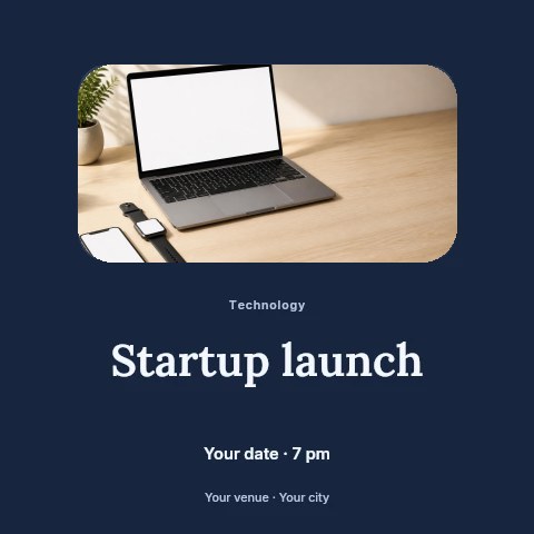 Startup launch social media post template