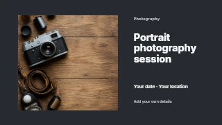 Portrait photography session youtube thumbnail template · Horizontal photo dialogue