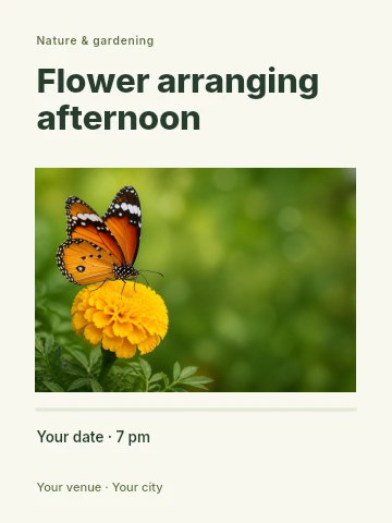 Flower arranging afternoon invitation template