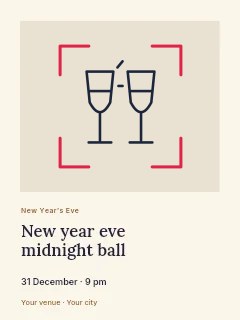 Celebration champagne flutes · Sketch-Frame in New Year Eve midnight ball · Gallery editorial