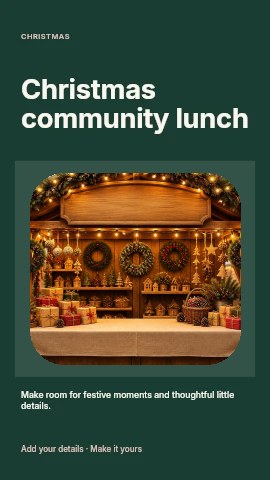 Christmas community lunch instagram story template