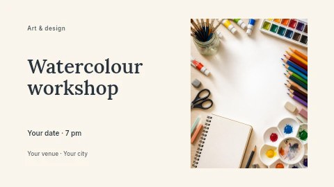 Watercolour workshop banner template