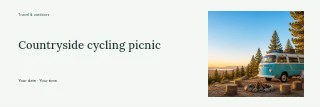 Countryside cycling picnic banner template · Horizontal photo dialogue
