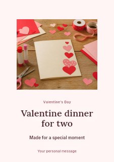Valentine dinner for two flyer template · Picture window