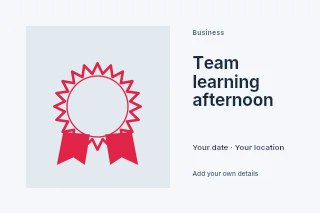 20-point pronounced badge · with a split ribbon in Team learning afternoon · Horizontal photo dialogue