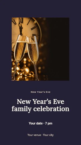 New Year’s Eve family celebration instagram story template