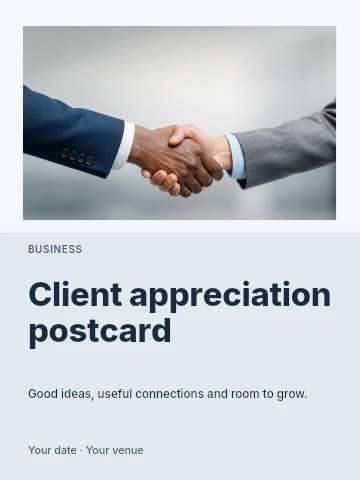 Client appreciation postcard poster template