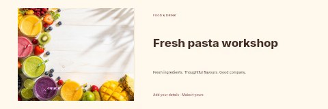 Fresh pasta workshop banner template