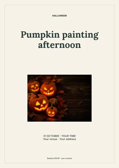 Pumpkin painting afternoon · Framed flyer template