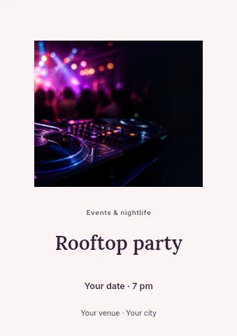 Rooftop party flyer template