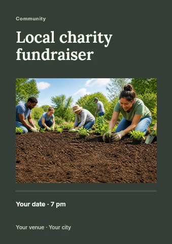 Local charity fundraiser flyer template