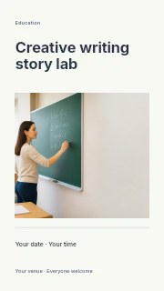 Creative writing story lab instagram story template · Title & photograph