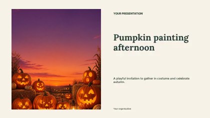 Pumpkin painting afternoon · Spotlight presentation cover template