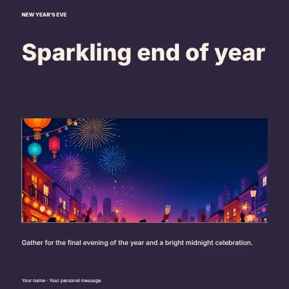 Sparkling end of year · Split social media post template