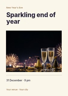 Sparkling end of year flyer template · Title & photograph