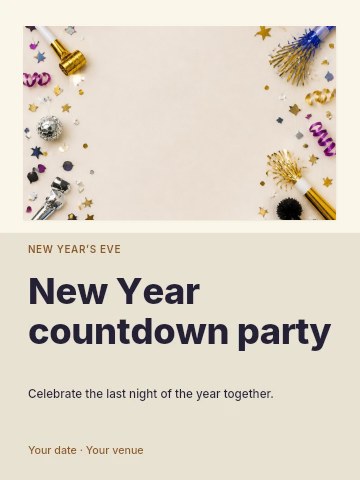 New Year countdown party poster template