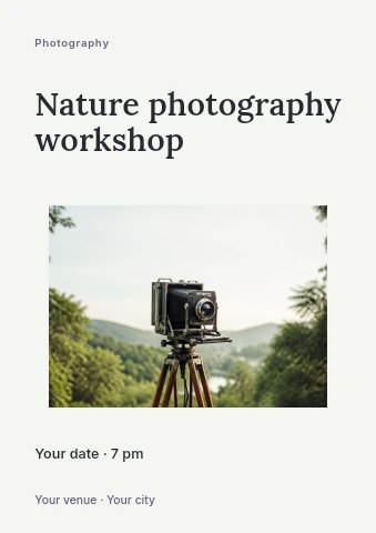 Nature photography workshop flyer template